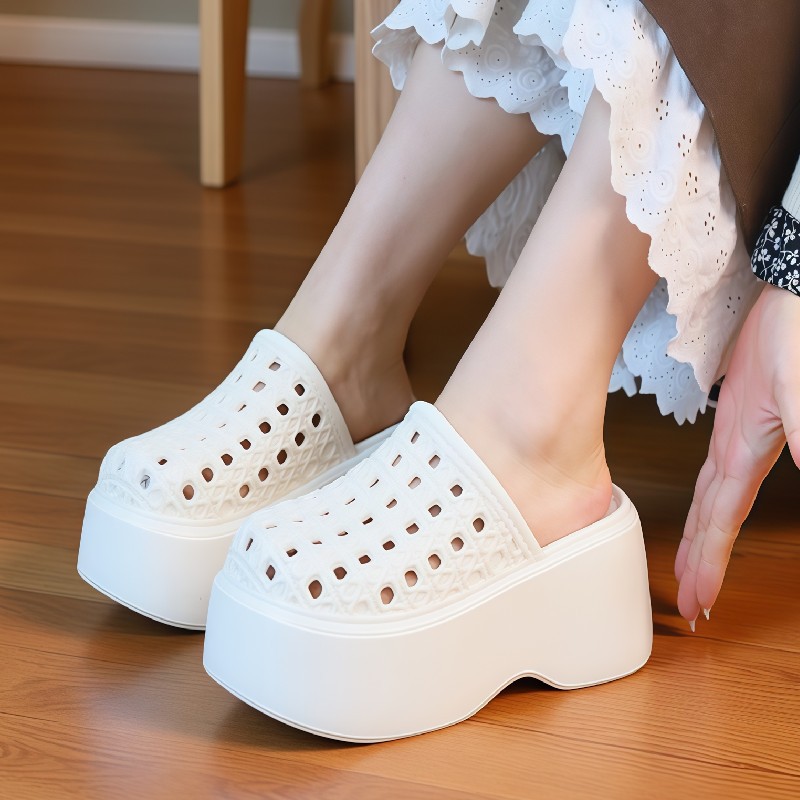 Women Shoes Mules - Chunky Dikke Zool 7cm Platform Slippers