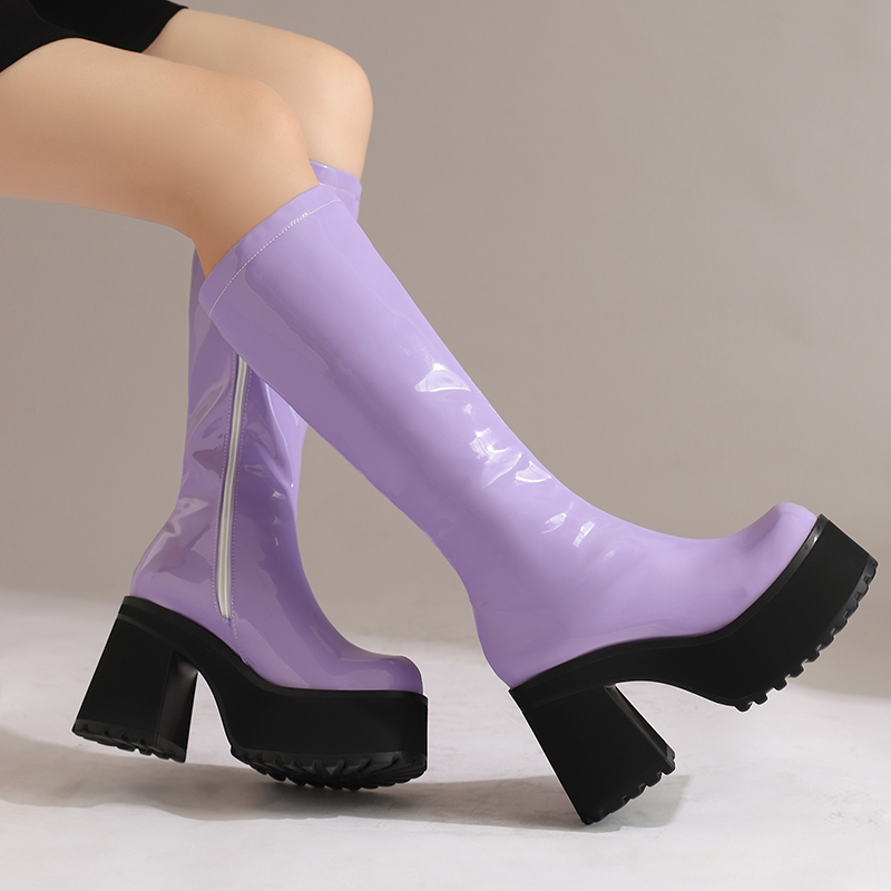 Punk hakken kniehoge laarzen p - Zip Up Boots Short recensie en prijs