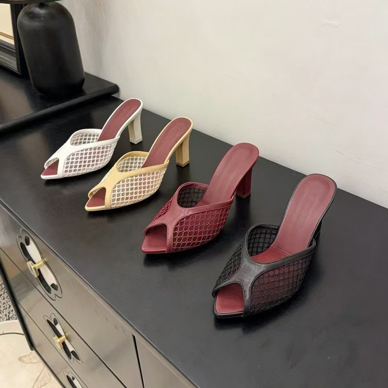 Dames Visnet Mesh Peeptoe Mule - Women Shoes Mules recensie en prijs