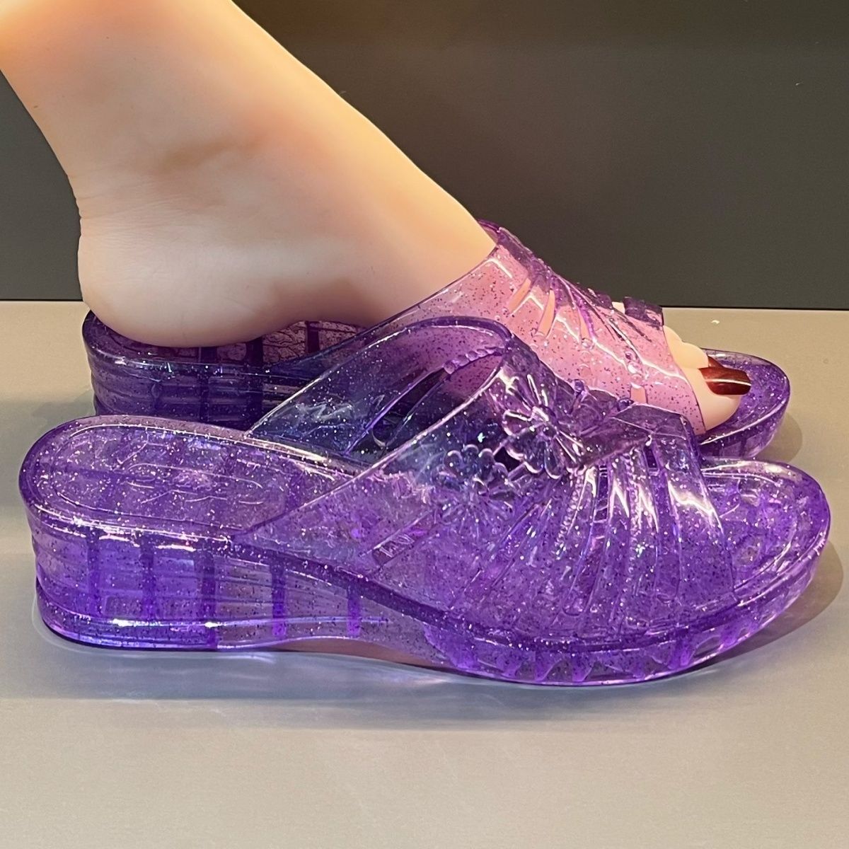 WFashion Paarse Glitter Jelly  - Women Shoes Mules recensie en prijs